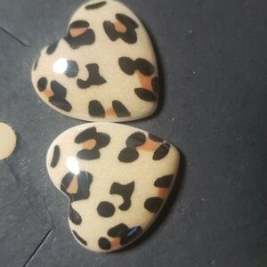 Acrylic cheetah stud Earrings New